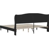  Krevetna konstrukcija s uzglavljem Crna 200 x 200 cm Baršun | shoptok.hr