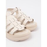 GOODIN Beige leather platform sandals | Shoptok.si
