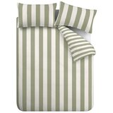 Catherine Lansfield Zelena/kremno bela enojna posteljnina 135x200 cm Cove Stripe – Cene