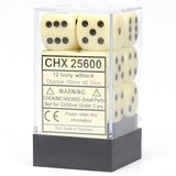 Chessex kockice - opaque - ivory & black - dice block 16mm (12) | ePonuda.com