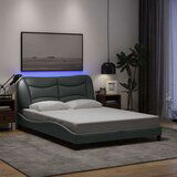  Okvir kreveta s LED svjetlima svjetlosivi 120x200 cm od tkanine | shoptok.hr