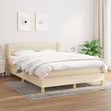  Krevet s oprugama i madracem krem 140x200 cm od tkanine | shoptok.hr
