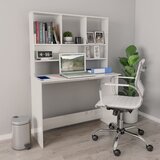  Radni stol s policama visoki sjaj bijeli 110x45x157 cm iverica | shoptok.hr