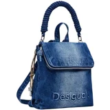 Desigual Nahrbtniki BACK_HALF LOGO DENIM HAMPTON MINI 25SAKD05 Modra