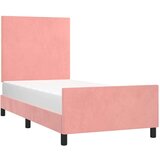  Posteljni okvir z vzglavjem roza 100x200 cm žamet, (20905887) | Shoptok.si