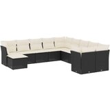  11-dijelni set vrtnih sofa od poliratana s jastucima crni | shoptok.hr