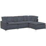  Modularna sofa s podnožjem i jastucima, baršunasta tamno siva | shoptok.hr