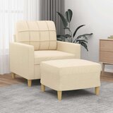 vidaXL Fotelj s stolčkom za noge krem 60 cm blago | Shoptok.si