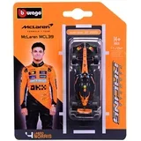 McLaren MCL39 Norris F1 (2025) trkaći automobil, metalni model u mjerilu 1:64 (Lando Norris #4)