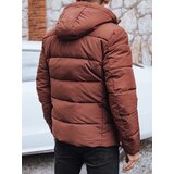 DStreet Kurtka męska zimowa pikowana z kapturem ceglasta | Shoptok.si