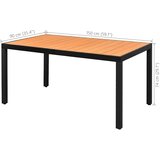  Vrtna garnitura - 5-dijelni vrtni blagovaonski set od PVC ratana crno-smeđi - Crna i smeđa Dužina stola 150 cm 4 | shoptok.hr