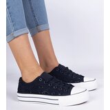 Gemre Navy blue women's lace-up sneakers Fernansis Cijene