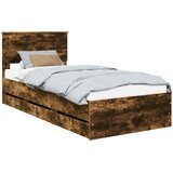  Krevetna konstrukcija s ladicama Dimljeni hrast 90 x 200 cm Smeđa 210 x 93 x 90 cm | Shoptok.si