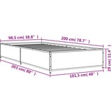  Okvir za krevet smeđi hrast 100x200cm konstruirano drvo i metal | shoptok.hr