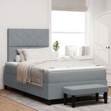 vidaXL Krevet s box springom s madracem i klupom svijetlosiva 120x190 cm tkanina | shoptok.hr