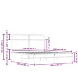  Okvir kreveta bez madraca dimljena boja hrasta 150x200cm drveni | shoptok.hr