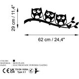 WALLXPERT metalna zidna kuka crna boja confused owls | ePonuda.com
