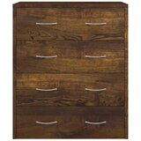  Komoda s 4 ladice 60 x 30,5 x 71 cm boja dimljenog hrasta | shoptok.hr