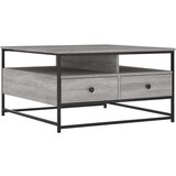  Stolić za kavu boja sivog hrasta 80x80x45 cm konstruirano drvo | shoptok.hr