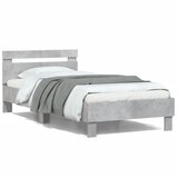  Okvir kreveta s uzglavljem siva boja betona 100x200 cm drveni | Eponuda.com