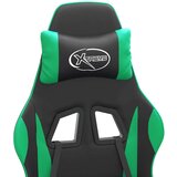  Gaming stol z oporo za noge črno in zeleno umetno usnje, (20699397) | Shoptok.si