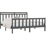  Posteljni okvir siv iz borovine 200x200 cm, (20648559) | Shoptok.si
