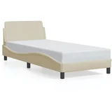 Maison Chic Posteljni okvir - Enojna postelja - Postelja za odrasle z vzglavjem brez vzmetnice krem 90x200 cm blago-J9379, (21769387)