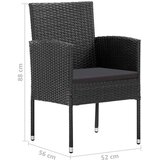  5-dijelni vrtni blagovaonski set crni | shoptok.hr