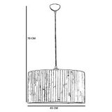 Opviq Örgülü rattan abajurlu tekli Sarkıt avize goldblackbeige chandelier | Eponuda.com