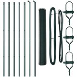 vidaXL Heksagonalna ograja Zelena 1,4x10 m Jeklo, Ograda Stebri 7 kosov Zelena Ø32 mm 190 cm Galvanizirano jeklo Cene
