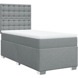  Krevet s oprugama i madracem svjetlosivi 100x200 cm od tkanine | shoptok.hr