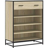 vidaXL Omarica za čevlje sonoma hrast 75x38x97,5 cm inž. les in kovina | Shoptok.si