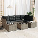 vidaXL 7-dijelni vrtni set sofa s jastučićima siva poli ratan Cijene