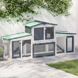 vidaXL Zunanji velik zajčnik siv in bel 201x45x85 cm les - - Siva - 19.75 - N/A - 2025- | Shoptok.si