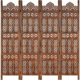 vidaXL sobna pregrada s 4 panela smeđa 160 x 165 cm masivno drvo manga | shoptok.hr