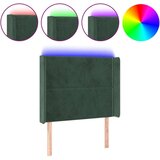  Posteljno vzglavje temno zeleno 103x16x118/128 cm žamet | Shoptok.si
