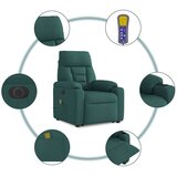 vidaXL Električni masažni naslanjač s funkcijo vstajanja temno zelen | Shoptok.si