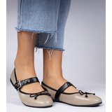 Gemre Dark beige women's ballet flats with a bow Mansy | shoptok.hr