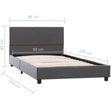  Okvir za krevet od umjetne kože sivi 90 x 200 cm | shoptok.hr
