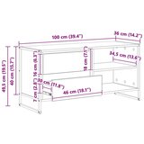 vidaXL TV omarica Črna Orehovina 100 x 36 x 49,5 cm Konstruiran les | Shoptok.si