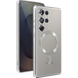 AVIZAR Ohišje MagSafe za Samsung Galaxy S25 Ultra Silikon Chrome Frame, Srebrna, (5000013155) | Shoptok.si
