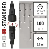 Standard LED povezovalna božična veriga – ledene sveče, 2,5 m, hl. bela D1CC01