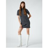 Koton Mini Knitwear Dress Standing Neck Short Sleeve Cene