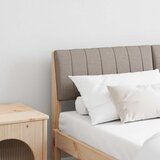 vidaXL Tapecirani uzglavlje Sivo-smeđa 140 cm Čvrsto borovo drvo | shoptok.hr