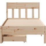 vidaXL Okvir kreveta bez madraca 90 x 190 cm od masivne borovine | shoptok.hr