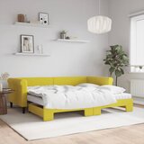 vidaXL Izvlečna dnevna postelja z vzmetnicami rumena 90x200 cm žamet Cene
