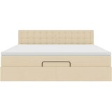  Otomanski krevet s madracem i LED krem 180x200cm od tkanine | shoptok.hr