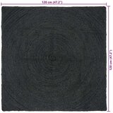  Tepih Tamno siva 120 x 120 cm Juta | shoptok.hr