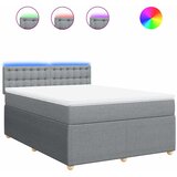  Krevet box spring s madracem svjetlosivi 140x200 cm od tkanine | shoptok.hr