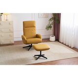Modern Living počivalnik s podnožnikom basty, rumena, videz usnja | Shoptok.si